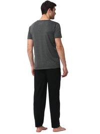 Mack Jonney Grey Black Night Suit For Men's