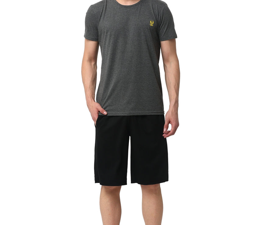 Mack Jonney Grey Black Night Suit For Men's