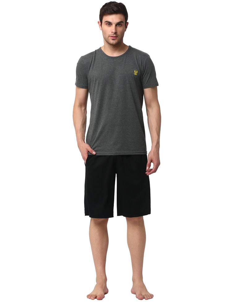 Mack Jonney Grey Black Night Suit For Men's