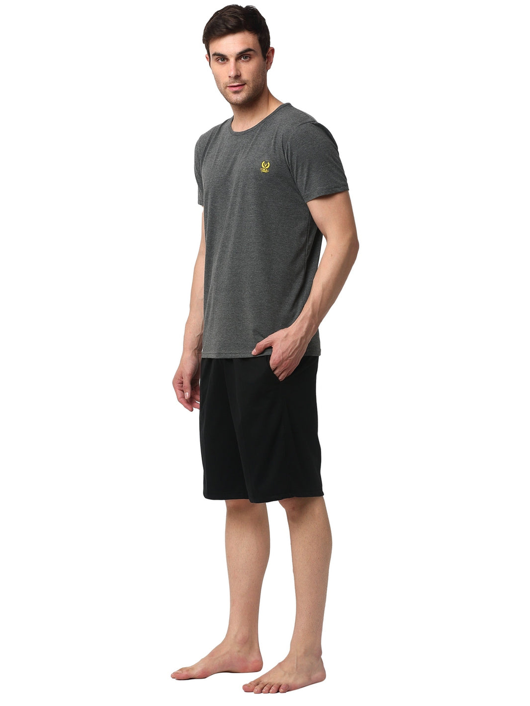 Mack Jonney Grey Black Night Suit For Men's