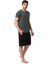 Mack Jonney Grey Black Night Suit For Men's