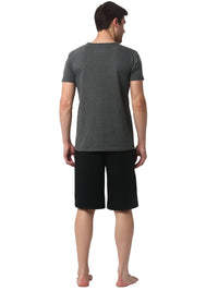 Mack Jonney Grey Black Night Suit For Men's