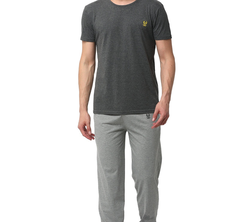 Mack Jonney Grey Silver Night Suit For Men's