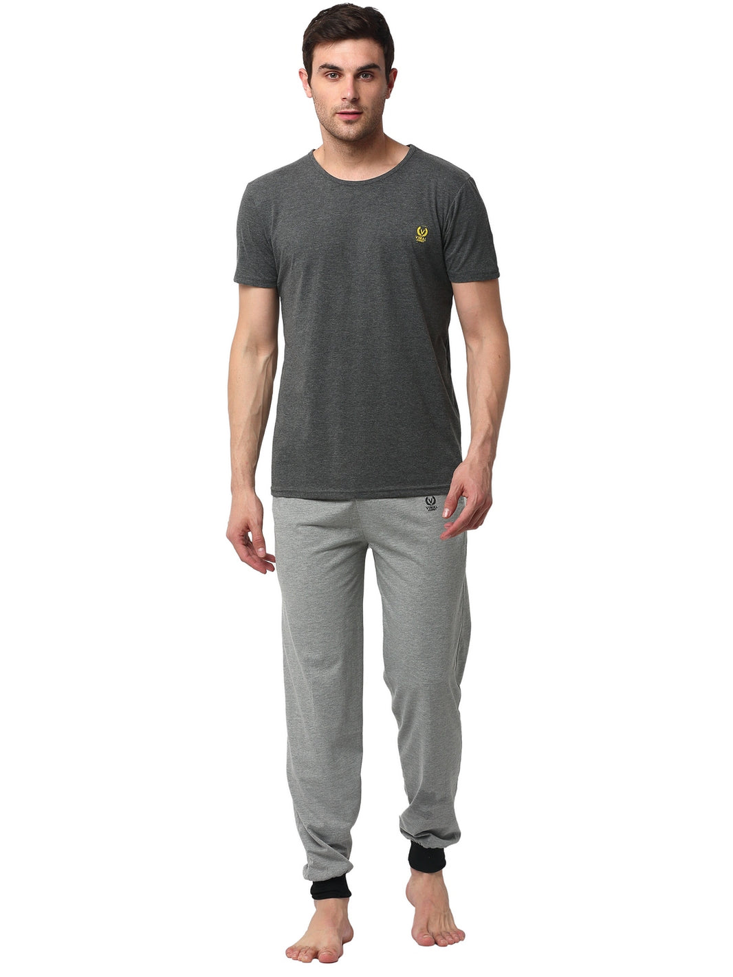Mack Jonney Grey Silver Night Suit For Men's