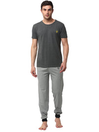 Mack Jonney Grey Silver Night Suit For Men's