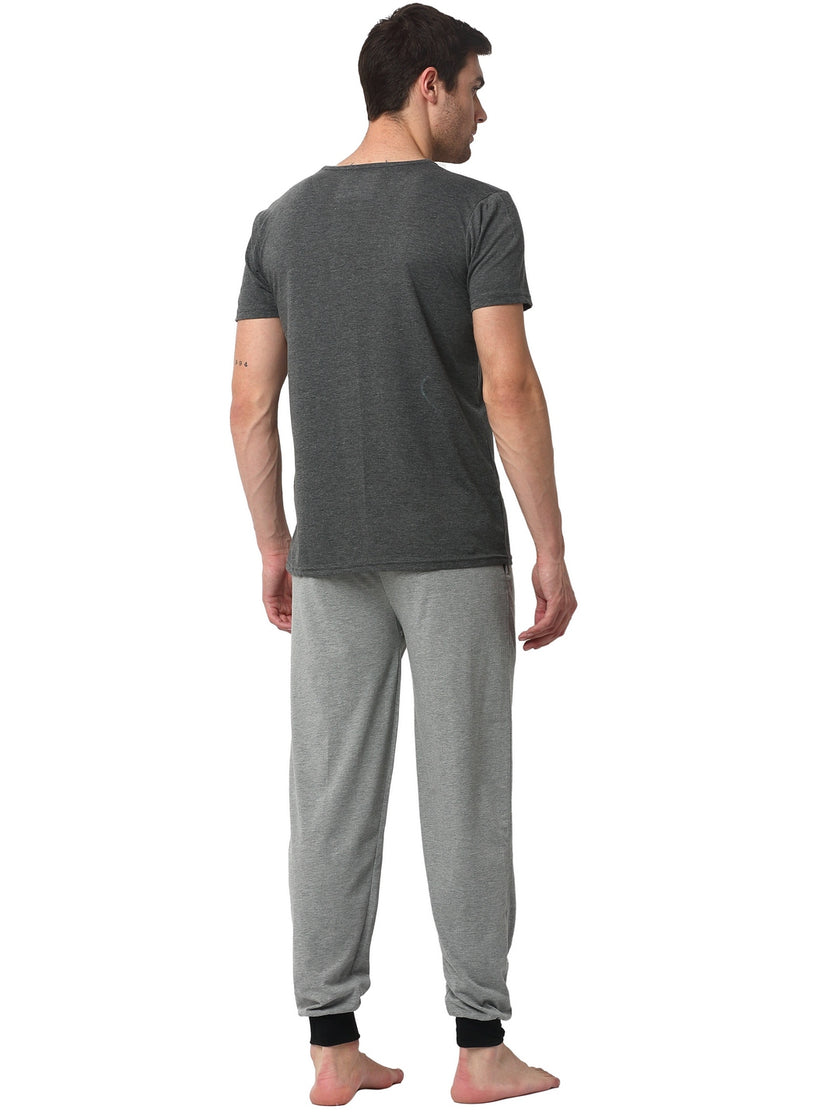 Mack Jonney Grey Silver Night Suit For Men's