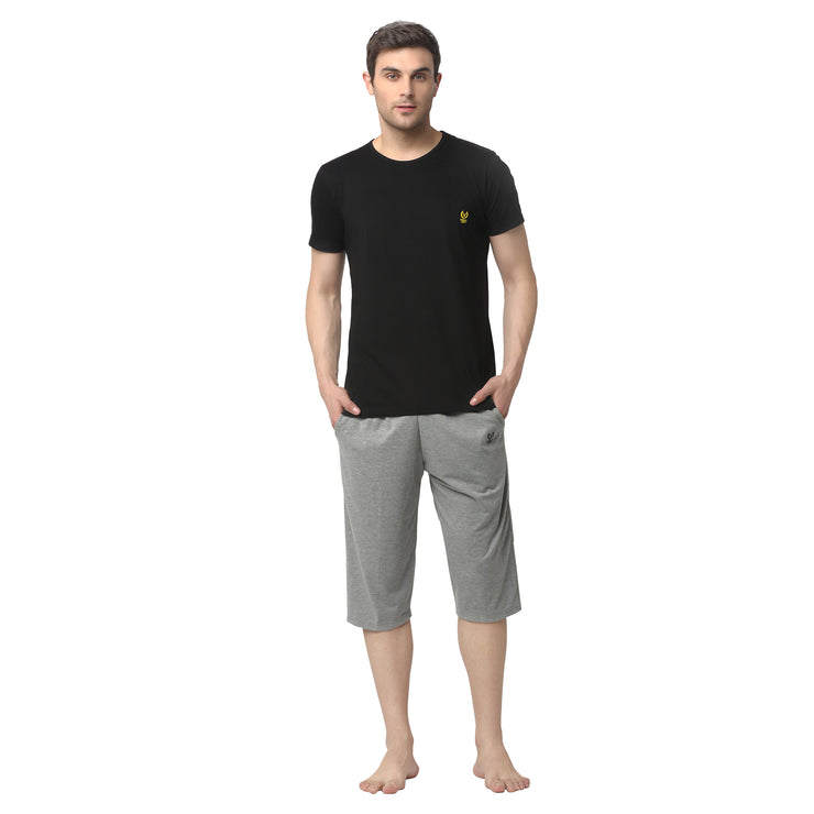 Mack Jonney Black Silver Night Suit For Men's