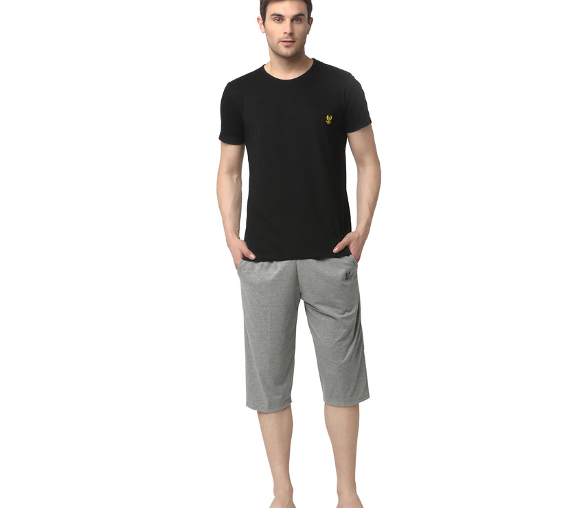 Mack Jonney Black Silver Night Suit For Men's