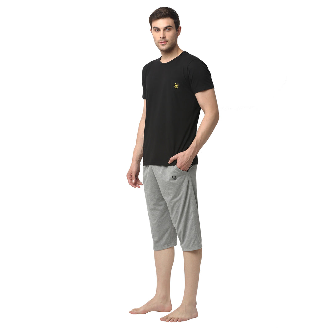 Mack Jonney Black Silver Night Suit For Men's