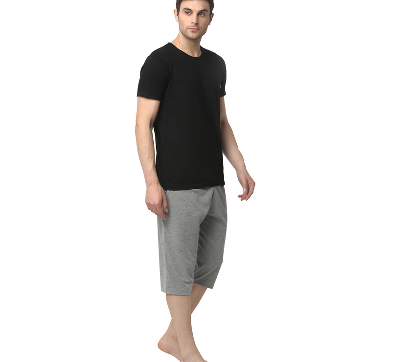 Mack Jonney Black Silver Night Suit For Men's