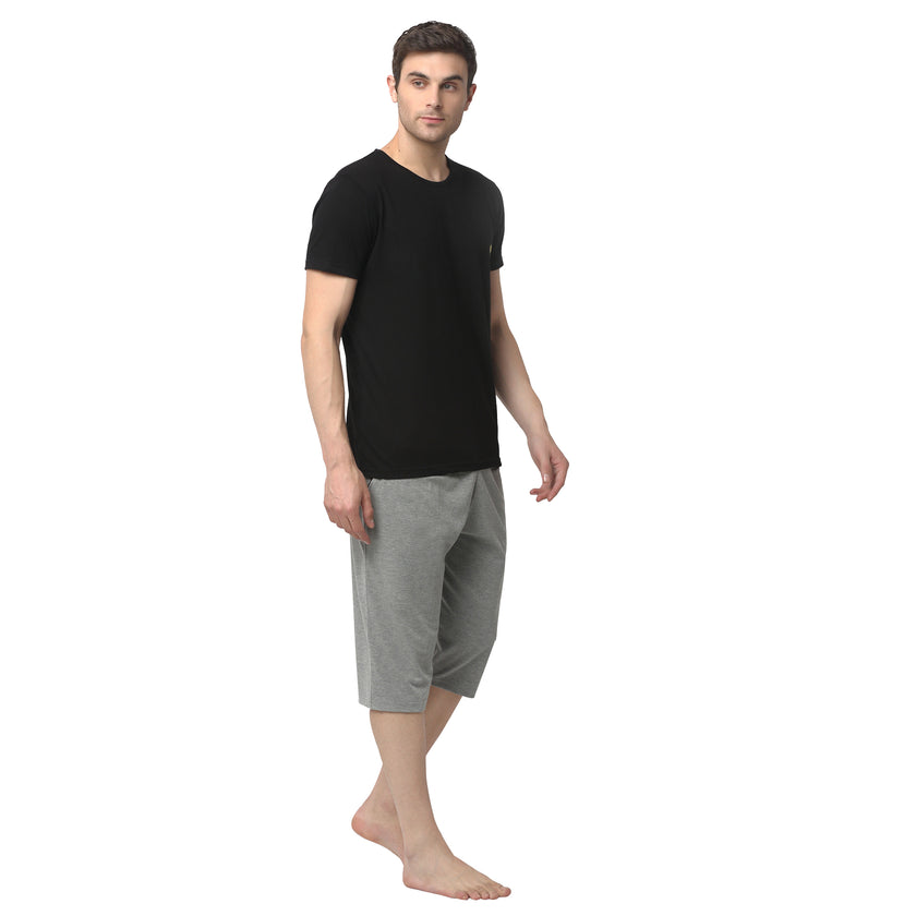 Mack Jonney Black Silver Night Suit For Men's