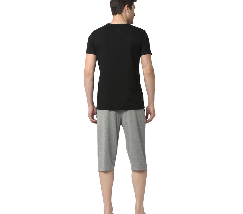 Mack Jonney Black Silver Night Suit For Men's