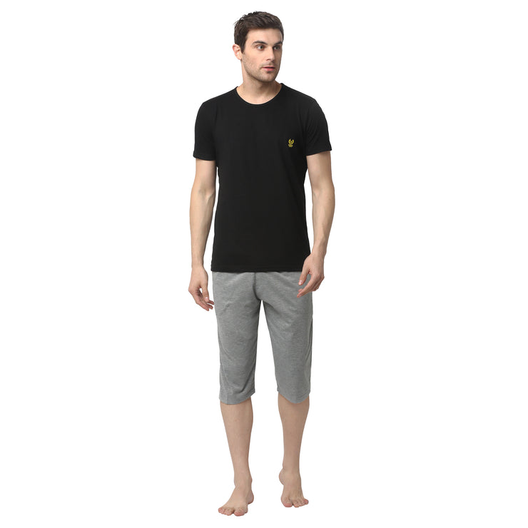 Mack Jonney Black Silver Night Suit For Men's