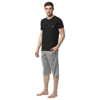 Mack Jonney Black Silver Night Suit For Men's