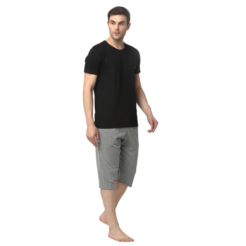 Mack Jonney Black Silver Night Suit For Men's