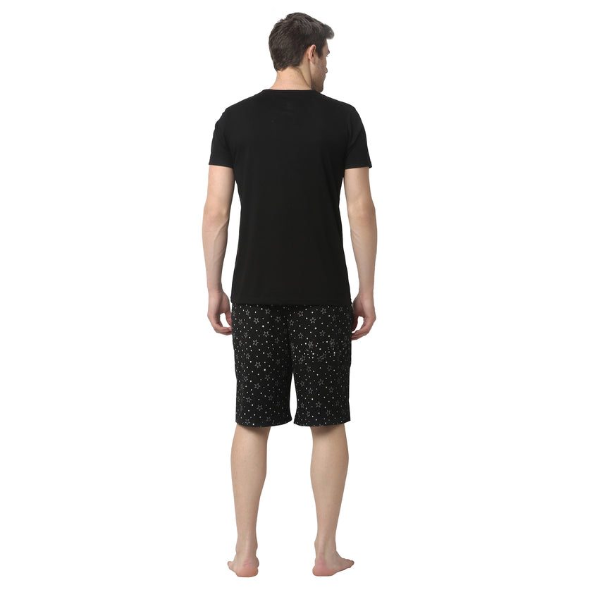 Mack Jonney Black Black Night Suit For Men's