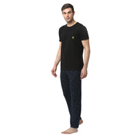 Mack Jonney Black Dark Blue Night Suit For Men's