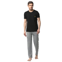 Mack Jonney Black Silver Night Suit For Men's