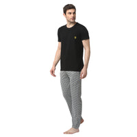 Mack Jonney Black Silver Night Suit For Men's