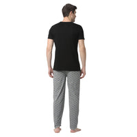 Mack Jonney Black Silver Night Suit For Men's