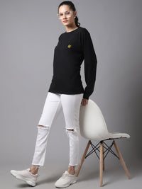 Mack Jonney Cotton Black FullSleeve T-Shirt For Women
