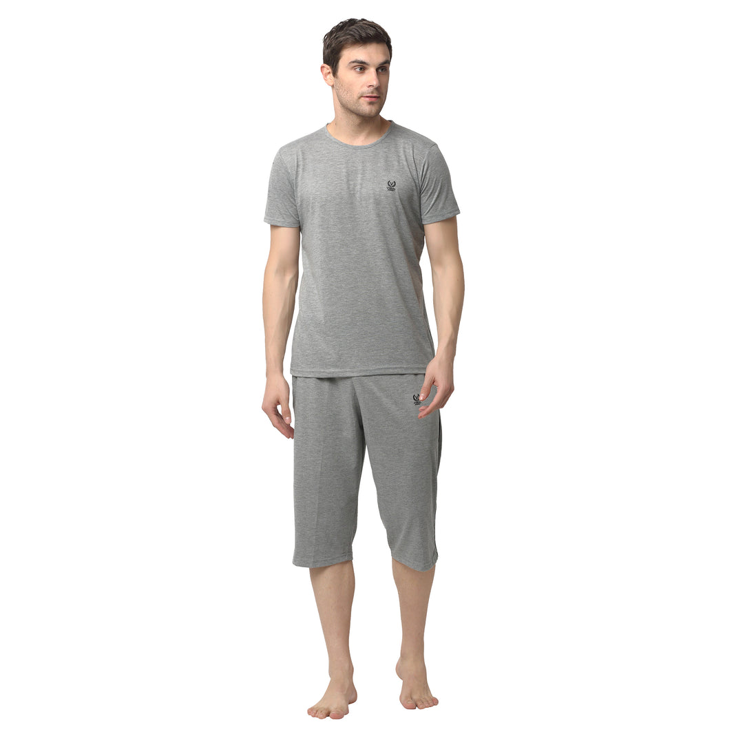 Mack Jonney Silver Silver Night Suit For Men's
