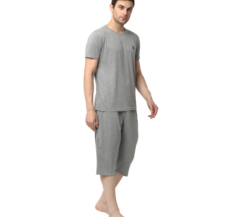Mack Jonney Silver Silver Night Suit For Men's