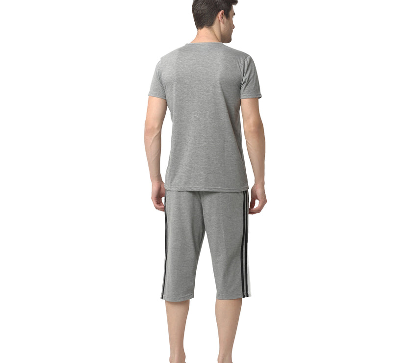 Mack Jonney Silver Silver Night Suit For Men's