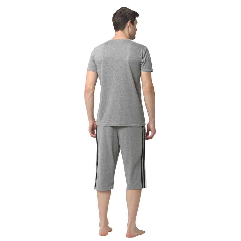 Mack Jonney Silver Silver Night Suit For Men's