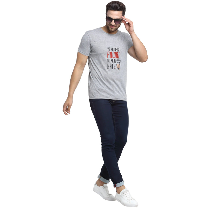 Vimal Jonney Round Neck White T-shirt For Men's - Vimal Clothing store