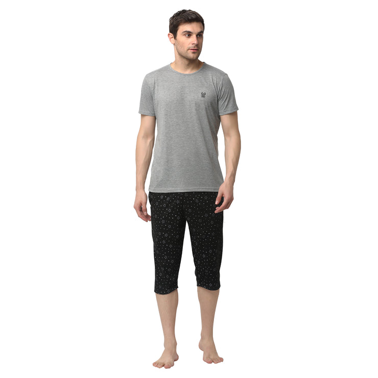 Mack Jonney Black Silver Night Suit For Men's