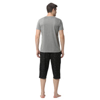 Mack Jonney Black Silver Night Suit For Men's