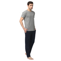 Mack Jonney Silver Dark Blue Night Suit For Men's