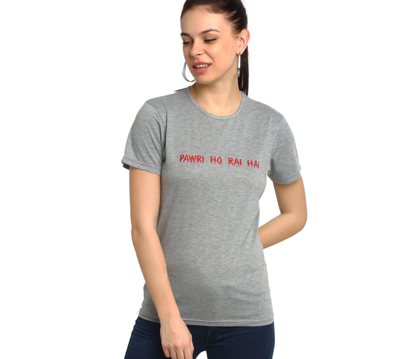 Mack Jonney Silver Half Sleeve T-shirt For Women's