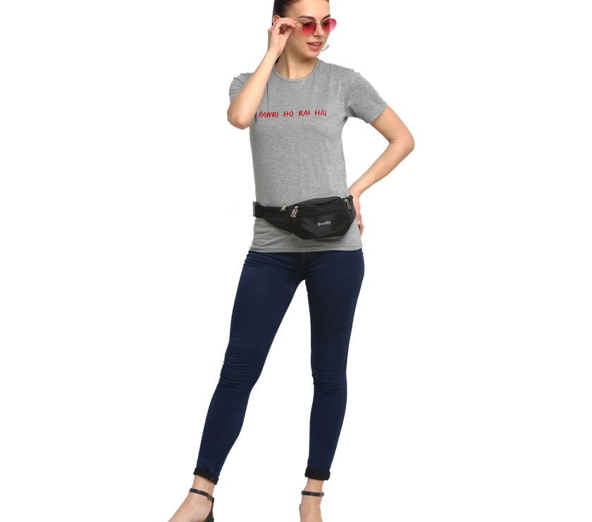 Mack Jonney Silver Half Sleeve T-shirt For Women's
