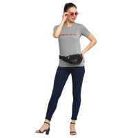 Mack Jonney Silver Half Sleeve T-shirt For Women's