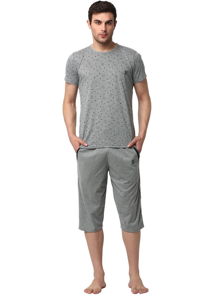 Mack Jonney Silver Silver Night Suit For Men's