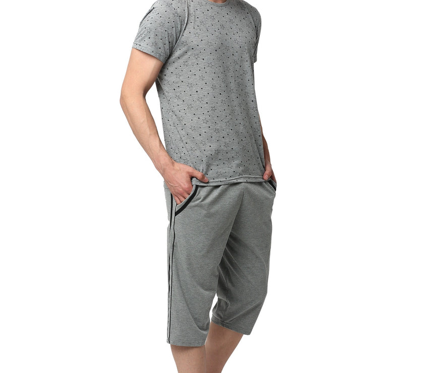 Mack Jonney Silver Silver Night Suit For Men's