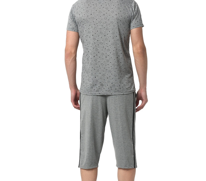 Mack Jonney Silver Silver Night Suit For Men's