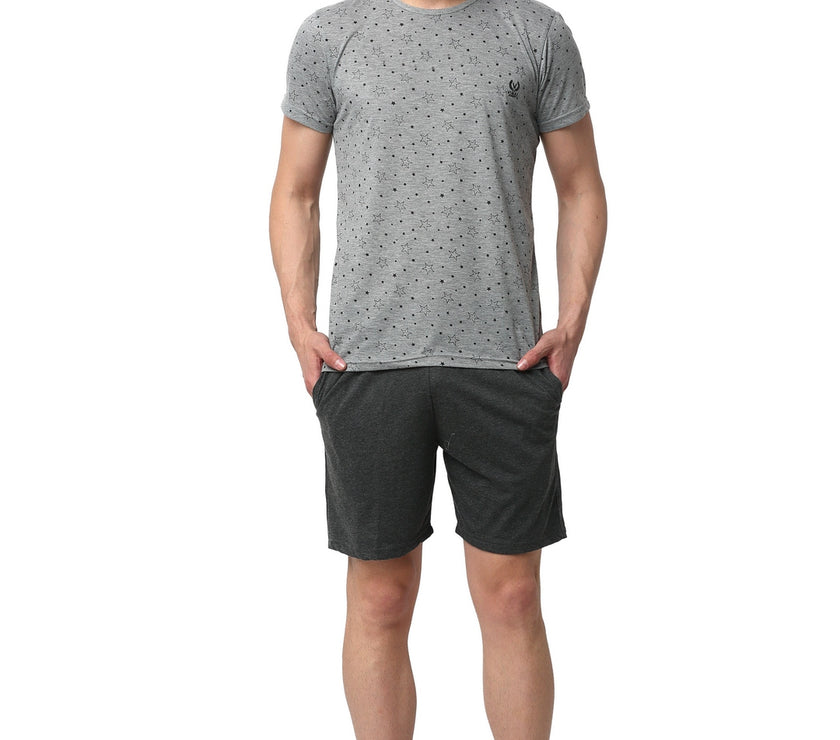 Mack Jonney Silver Grey Night Suit For Men's