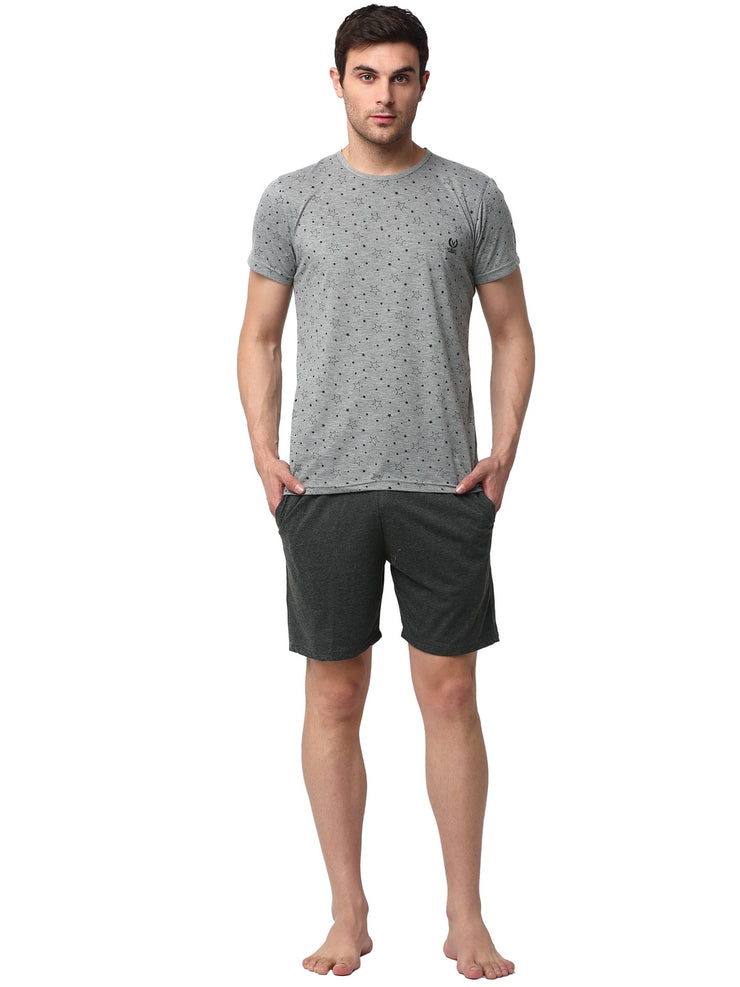 Mack Jonney Silver Grey Night Suit For Men's
