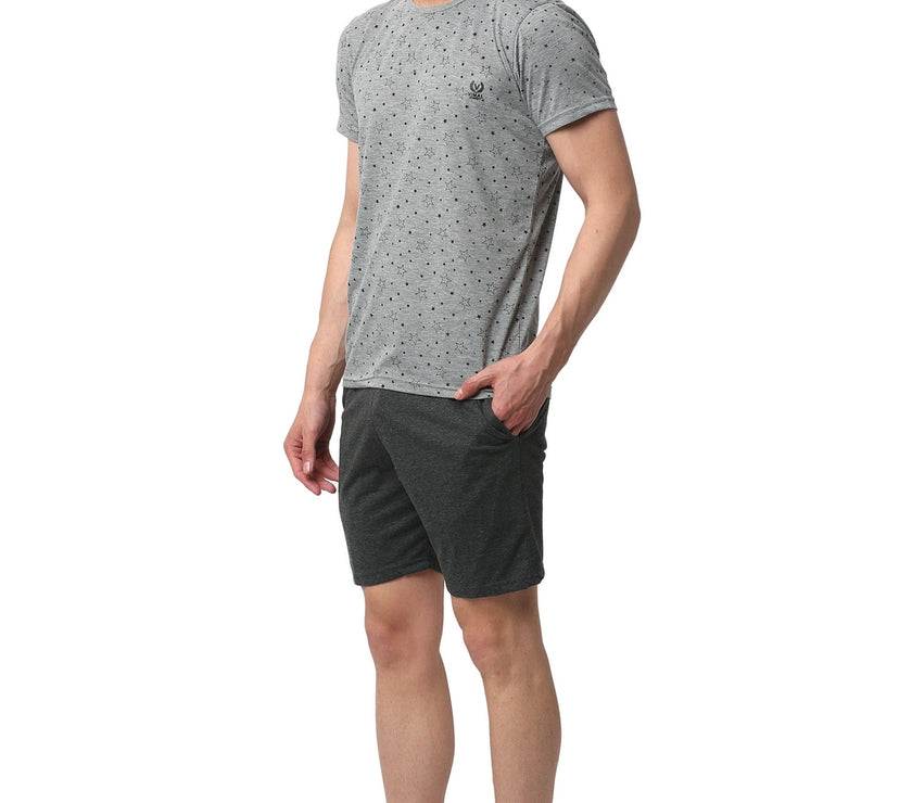 Mack Jonney Silver Grey Night Suit For Men's