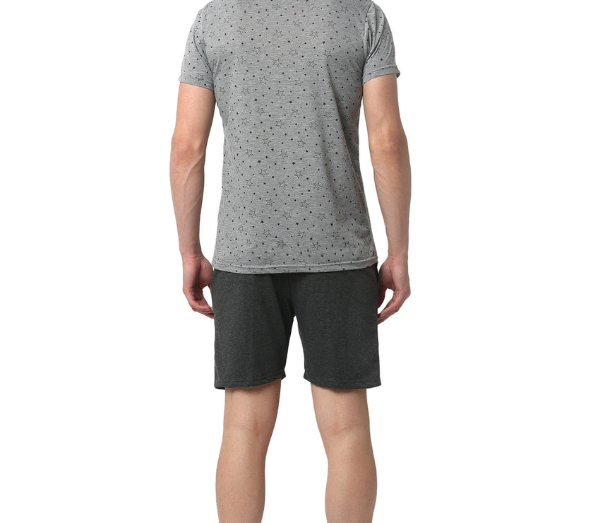 Mack Jonney Silver Grey Night Suit For Men's
