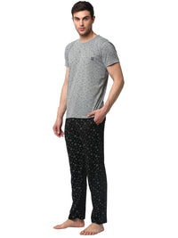 Mack Jonney Silver Black Night Suit For Men's