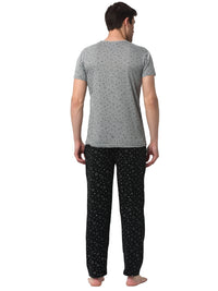 Mack Jonney Silver Black Night Suit For Men's