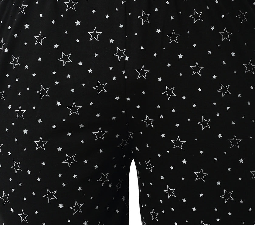 Mack Jonney Silver Black Night Suit For Men's