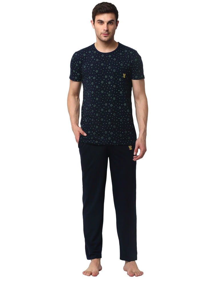 Mack Jonney Dark Blue Night Suit For Men's