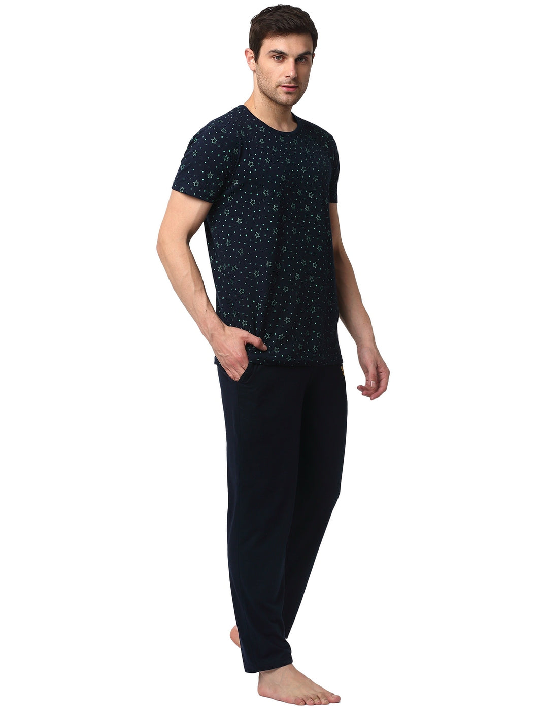 Mack Jonney Dark Blue Night Suit For Men's