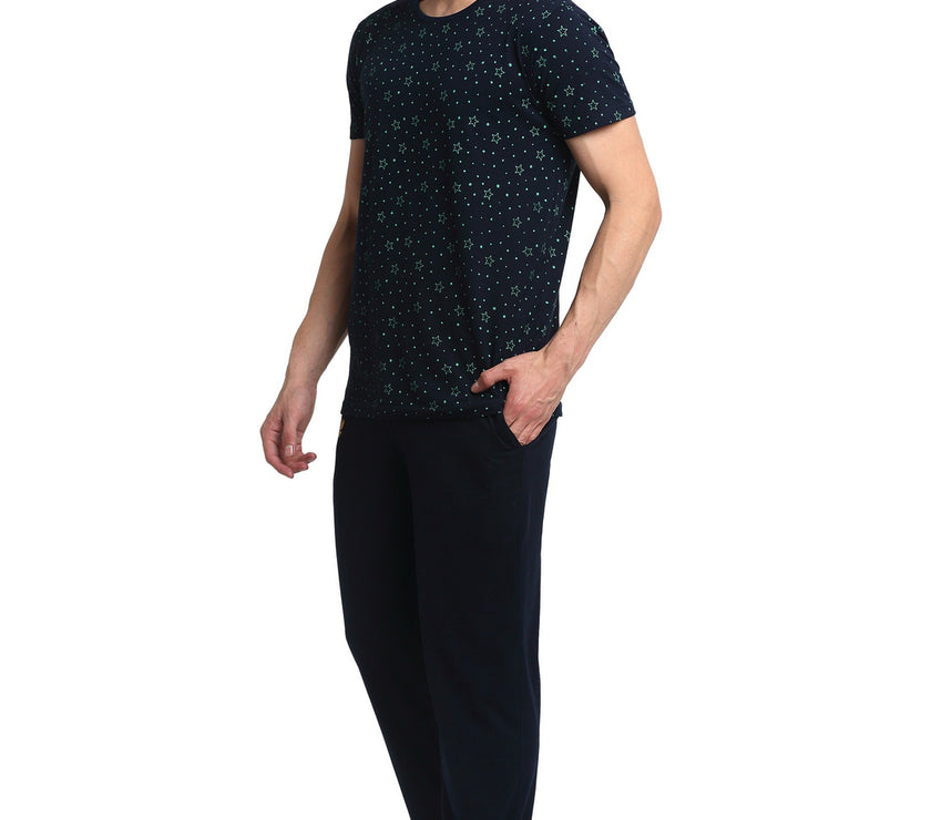 Mack Jonney Dark Blue Night Suit For Men's