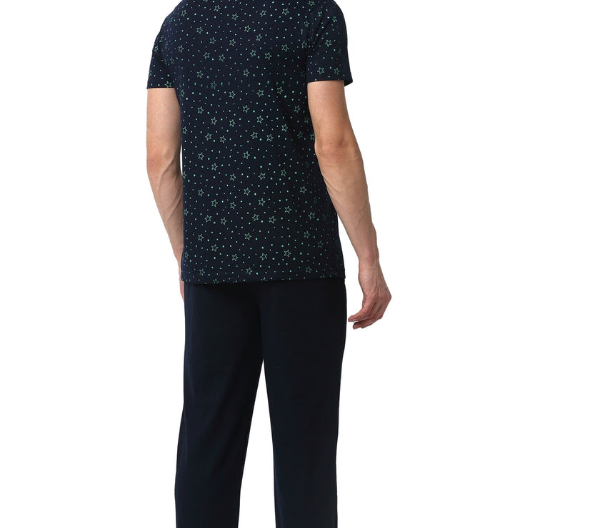 Mack Jonney Dark Blue Night Suit For Men's
